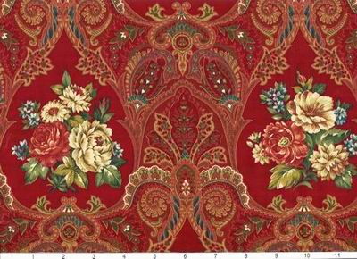 Victorian Floral Deep Red